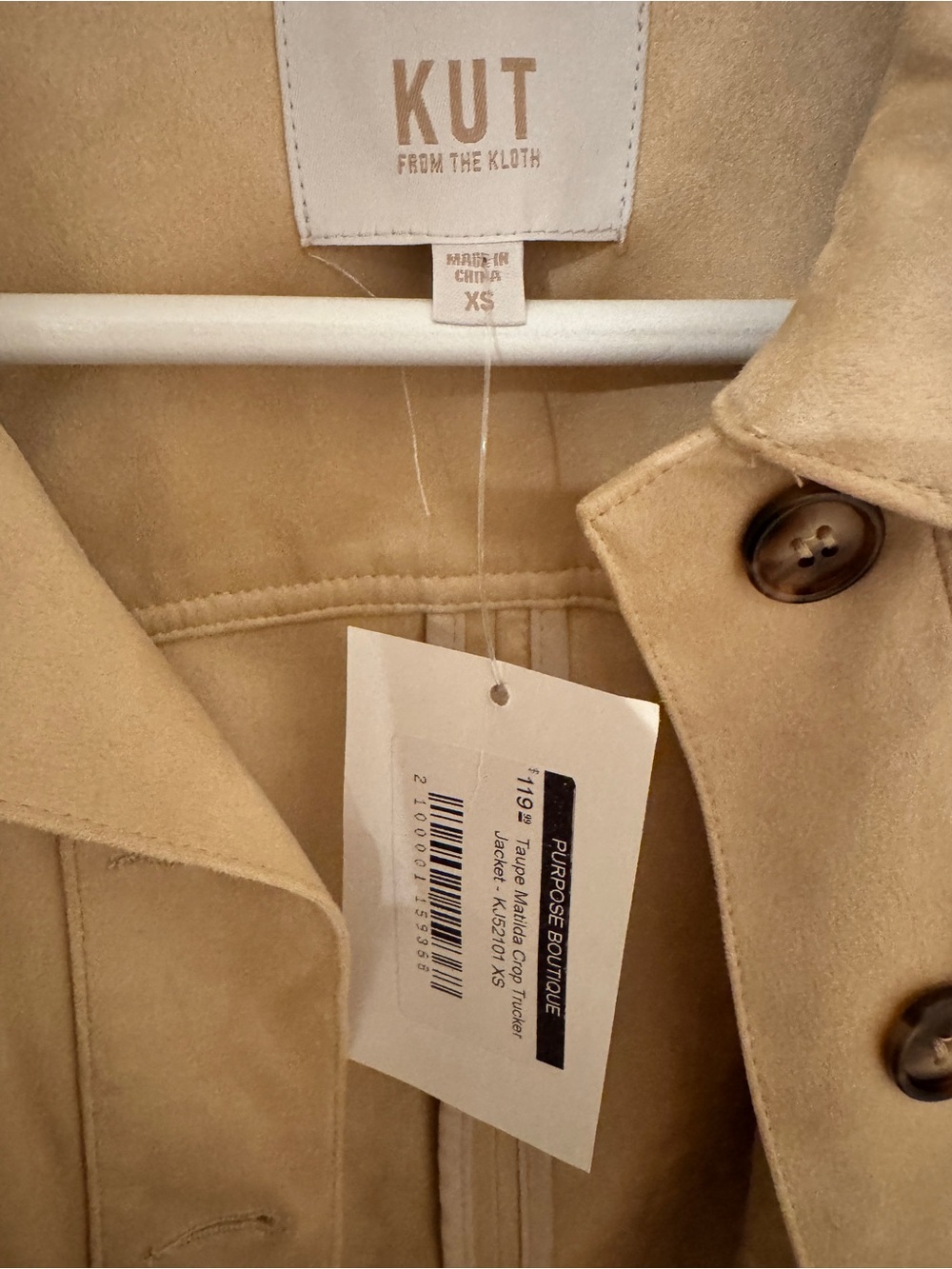 Kut from the Kloth Tan Suede Button-Front Jacket - Picture 3 of 3